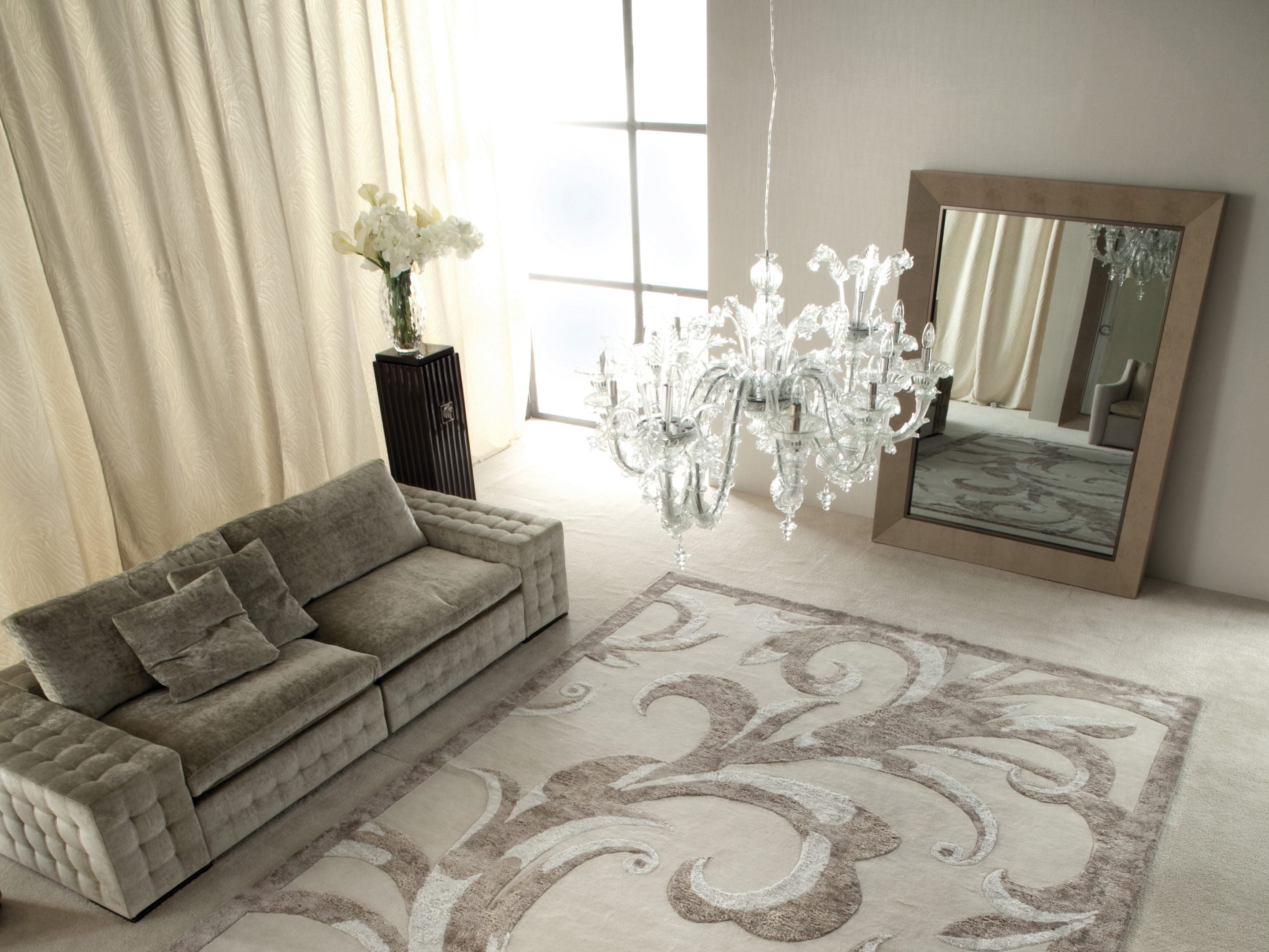 LIFETIME floor leather mirror with TV1