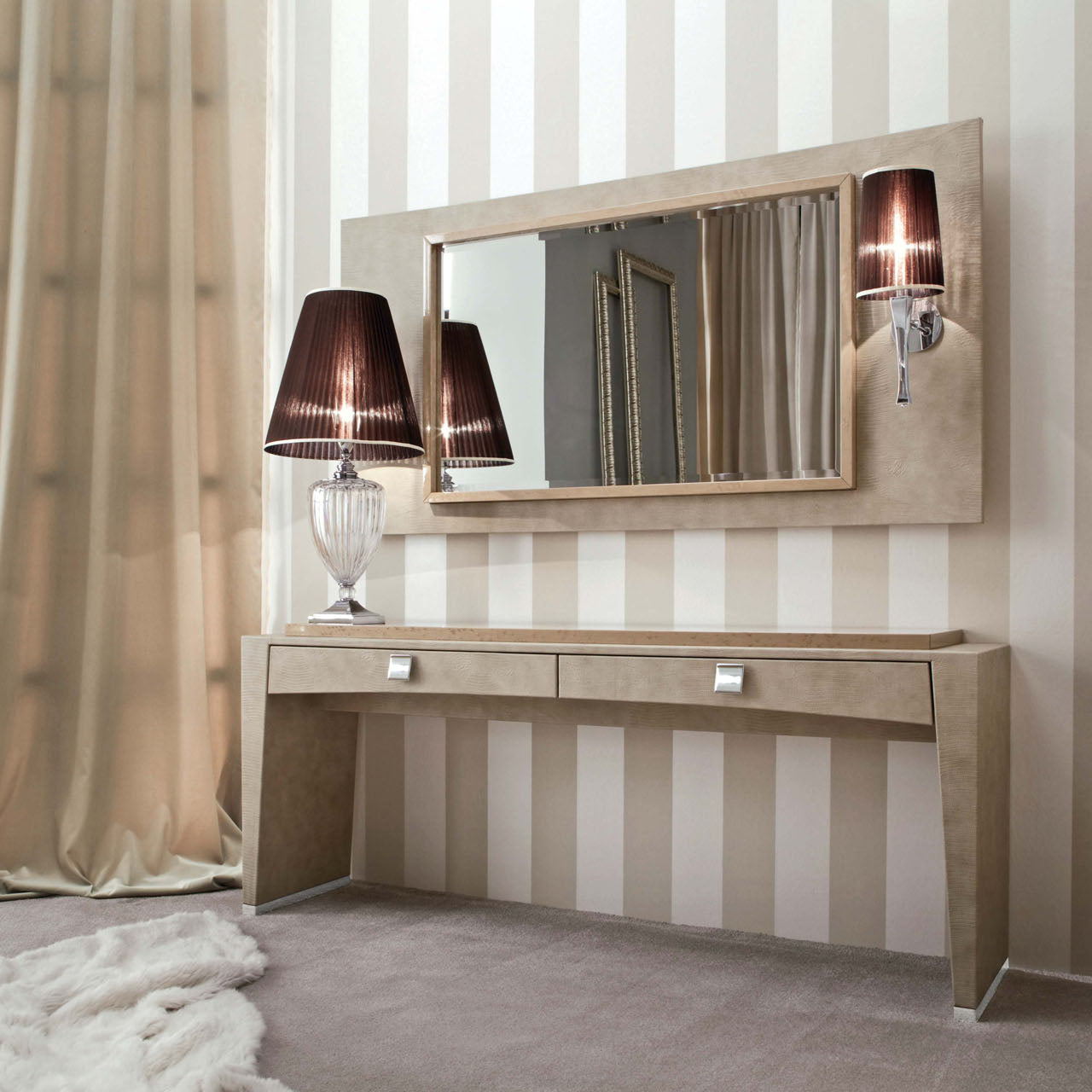 SUNRISE wall mirror with lamps