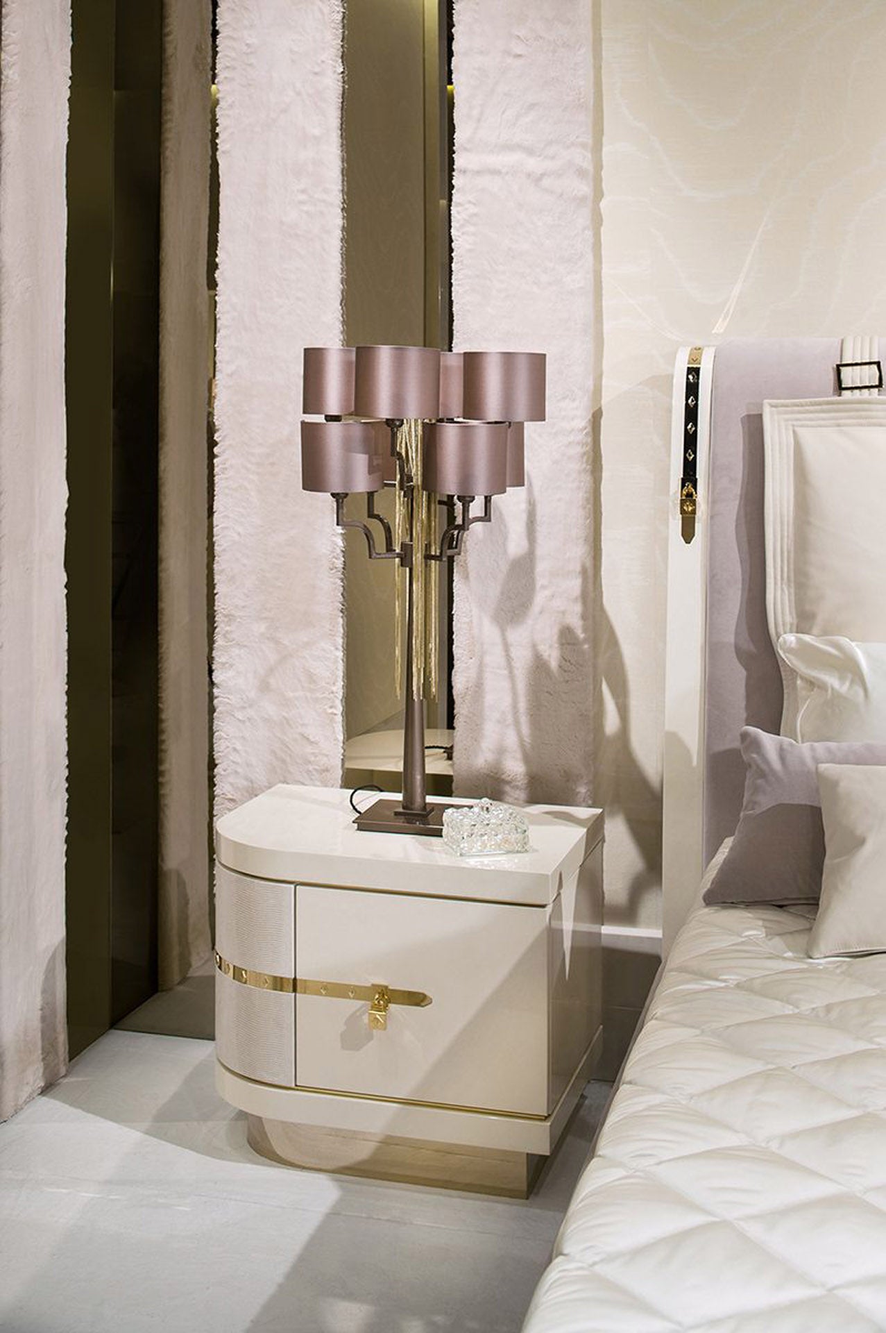 White Diamond Bedside Table