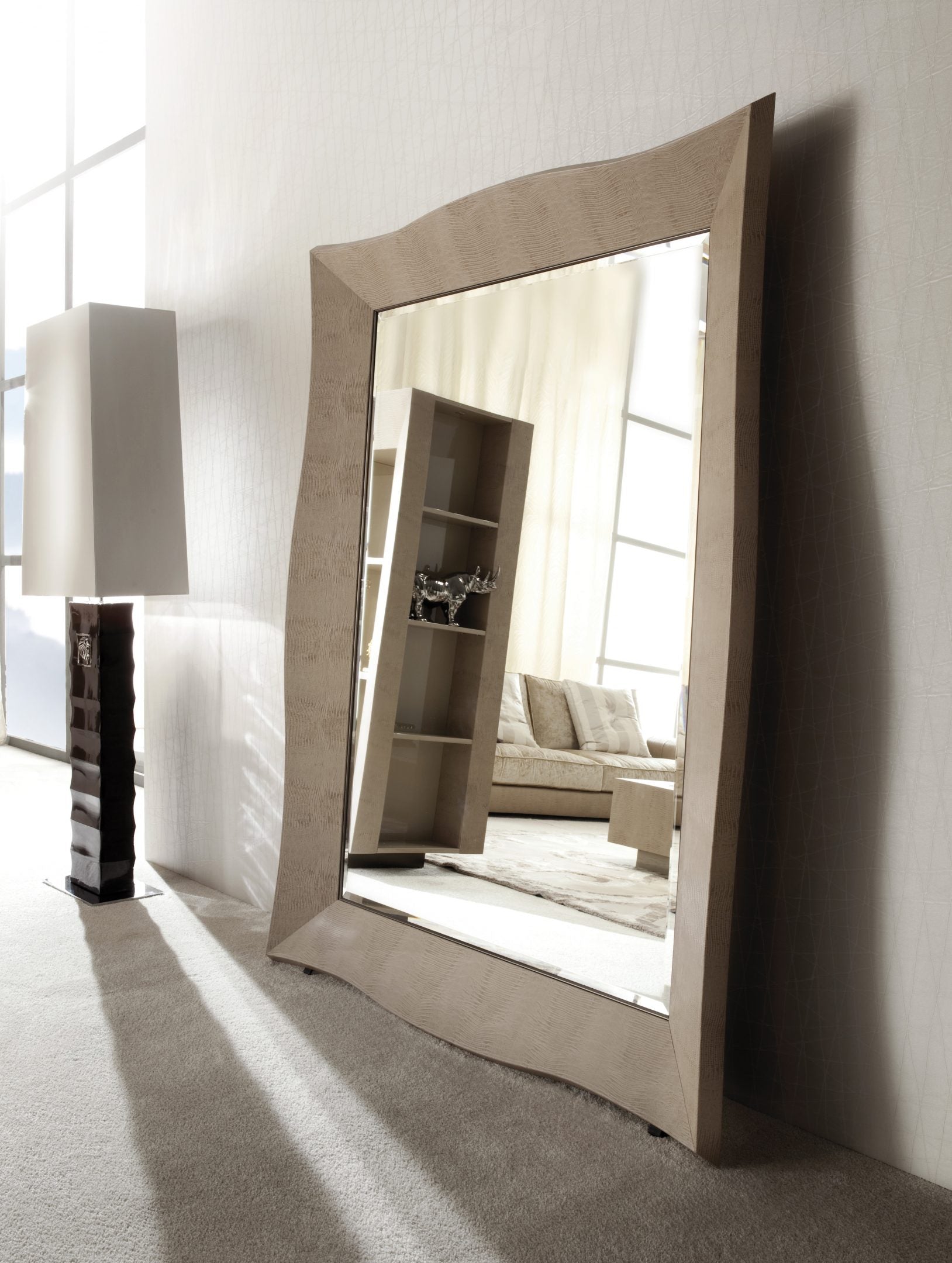 LIFETIME floor leather mirror