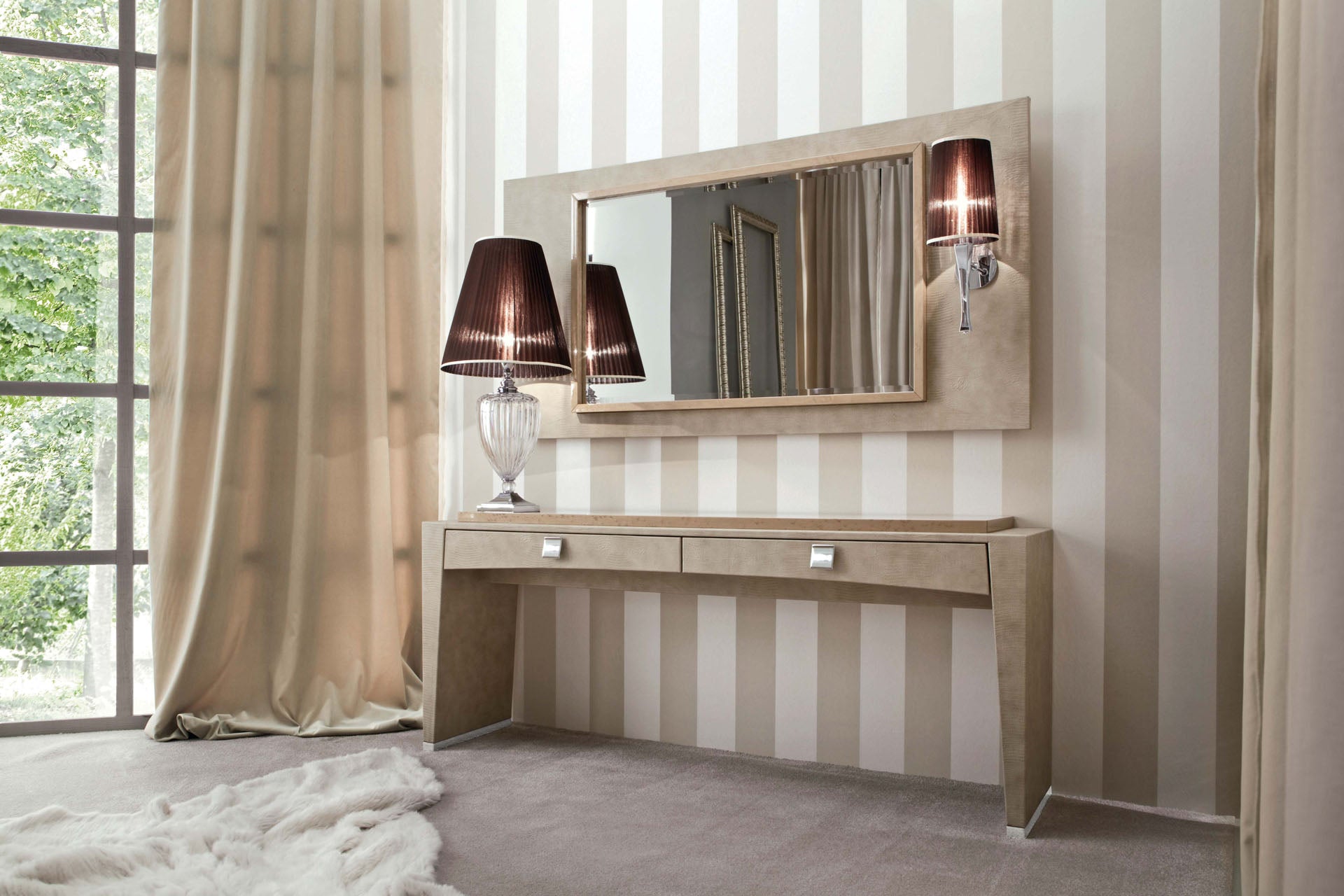 SUNRISE wall mirror with lamps